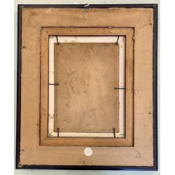 DIPINTO OLIO TAVOLA M. Cammarano SCORCIO ARCHITETTONICO PAESAGGIO RURALE 1912