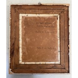 ANTICO DIPINTO OLIO "onaliM" Renato Milano BOLLE SAPONE RITRATTO BIMBI SEDUTI 50