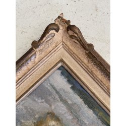 ANTICO DIPINTO OLIO "onaliM" Renato Milano BOLLE SAPONE RITRATTO BIMBI SEDUTI 50