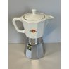 RARA CAFFETTIERA MOKA vintage ALPU ceramica ALLUMINIO 6 tazze PORCELLANA PUPPY