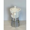 RARA CAFFETTIERA MOKA vintage ALPU ceramica ALLUMINIO 6 tazze PORCELLANA PUPPY