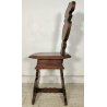 ANTICA COPPIA SEDIA SGABELLI Rinascimento EPOCA 800 Old Chair LEGNO NOCE TRONO