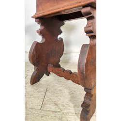 ANTICA COPPIA SEDIA SGABELLI Rinascimento EPOCA 800 Old Chair LEGNO NOCE TRONO