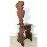 ANTICA COPPIA SEDIA SGABELLI Rinascimento EPOCA 800 Old Chair LEGNO NOCE TRONO