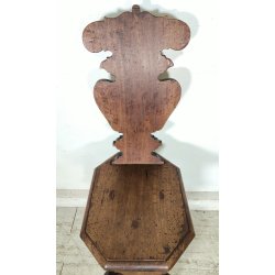 ANTICA COPPIA SEDIA SGABELLI Rinascimento EPOCA 800 Old Chair LEGNO NOCE TRONO
