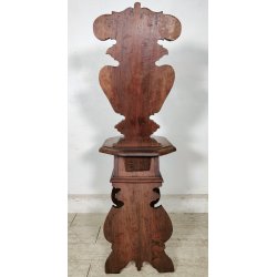 ANTICA COPPIA SEDIA SGABELLI Rinascimento EPOCA 800 Old Chair LEGNO NOCE TRONO