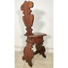 ANTICA COPPIA SEDIA SGABELLI Rinascimento EPOCA 800 Old Chair LEGNO NOCE TRONO
