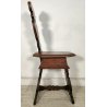 ANTICA COPPIA SEDIA SGABELLI Rinascimento EPOCA 800 Old Chair LEGNO NOCE TRONO