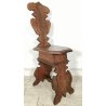 ANTICA COPPIA SEDIA SGABELLI Rinascimento EPOCA 800 Old Chair LEGNO NOCE TRONO