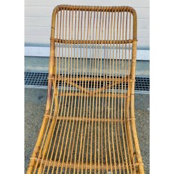Chaise Longue RATTAN VIMINI BAMBU x SET GIARDINO Design Anni 60 SEDIA SDRAIO