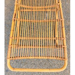 Chaise Longue RATTAN VIMINI BAMBU x SET GIARDINO Design Anni 60 SEDIA SDRAIO