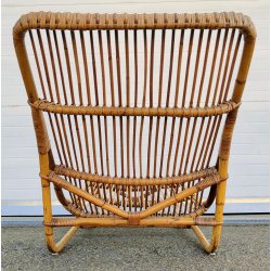 Chaise Longue RATTAN VIMINI BAMBU x SET GIARDINO Design Anni 60 SEDIA SDRAIO