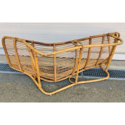 Chaise Longue RATTAN VIMINI BAMBU x SET GIARDINO Design Anni 60 SEDIA SDRAIO