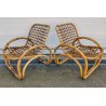 SET GIARDINO RATTAN 4 POLTRONE + 1 TAVOLINO Design Anni 60 VIMINI BAMBU sedie