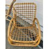 SET GIARDINO RATTAN 4 POLTRONE + 1 TAVOLINO Design Anni 60 VIMINI BAMBU sedie