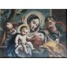 ANTICO DIPINTO OLIO RELIGIOSO SACRA FAMIGLIA MARIA Gesù SAN GIOVANNI SANT' ANNA
