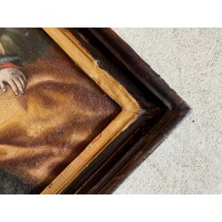 ANTICO DIPINTO OLIO RELIGIOSO SACRA FAMIGLIA MARIA Gesù SAN GIOVANNI SANT' ANNA