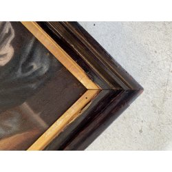 ANTICO DIPINTO OLIO RELIGIOSO SACRA FAMIGLIA MARIA Gesù SAN GIOVANNI SANT' ANNA