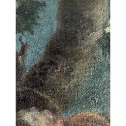 ANTICO DIPINTO OLIO RELIGIOSO SACRA FAMIGLIA MARIA Gesù SAN GIOVANNI SANT' ANNA