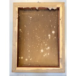 ANTICO DIPINTO OLIO SCENA MILITARE SOLDATO GENDARME UNIFORME CAVALLO INVERNO 900