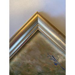 ANTICO DIPINTO OLIO SCENA MILITARE SOLDATO GENDARME UNIFORME CAVALLO INVERNO 900