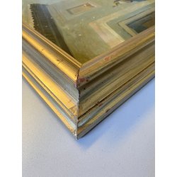 ANTICO DIPINTO OLIO SCENA MILITARE SOLDATO GENDARME UNIFORME CAVALLO INVERNO 900