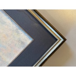 QUADRO DIPINTO OLIO N 1467 Eraldo Coda PAESAGGIO MARINA AMBURGO "Nel porto" 1955