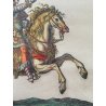ANTICA COPPIA LITOGRAFIE FIGURE CAVALIERI A CAVALLO MUSEE LOUVRE CHALCOGRAPHE