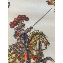 ANTICA COPPIA LITOGRAFIE FIGURE CAVALIERI A CAVALLO MUSEE LOUVRE CHALCOGRAPHE
