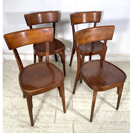 LOTTO 4 SEDIE STILE THONET ANTICHE LEGNO FAGGIO CURVATO PRIMI 1900 CHAIR OSTERIA