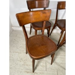 LOTTO 4 SEDIE STILE THONET ANTICHE LEGNO FAGGIO CURVATO PRIMI 1900 CHAIR OSTERIA