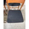 LOTTO 4 SEDIE VINTAGE ANNI 60 DANESI LEGNO SEDUTA STOFFA NERA TAVOLO PRANZO