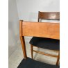 LOTTO 4 SEDIE VINTAGE ANNI 60 DANESI LEGNO SEDUTA STOFFA NERA TAVOLO PRANZO