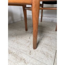 LOTTO 4 SEDIE VINTAGE ANNI 60 DANESI LEGNO SEDUTA STOFFA NERA TAVOLO PRANZO