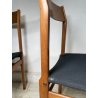 LOTTO 4 SEDIE VINTAGE ANNI 60 DANESI LEGNO SEDUTA STOFFA NERA TAVOLO PRANZO