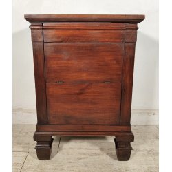ANTICO COMODINO COMODA epoca 800 legno noce 2 VANI Anta Ribalta OLD NIGHTSTAND