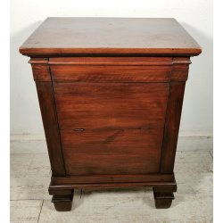 ANTICO COMODINO COMODA epoca 800 legno noce 2 VANI Anta Ribalta OLD NIGHTSTAND