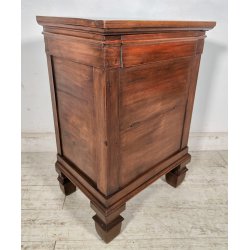 ANTICO COMODINO COMODA epoca 800 legno noce 2 VANI Anta Ribalta OLD NIGHTSTAND