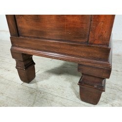 ANTICO COMODINO COMODA epoca 800 legno noce 2 VANI Anta Ribalta OLD NIGHTSTAND