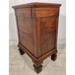 ANTICO COMODINO COMODA epoca 800 legno noce 2 VANI Anta Ribalta OLD NIGHTSTAND
