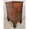 ANTICO COMODINO COMODA epoca 800 legno noce 2 VANI Anta Ribalta OLD NIGHTSTAND