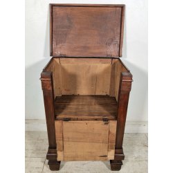 ANTICO COMODINO COMODA epoca 800 legno noce 2 VANI Anta Ribalta OLD NIGHTSTAND