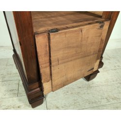 ANTICO COMODINO COMODA epoca 800 legno noce 2 VANI Anta Ribalta OLD NIGHTSTAND