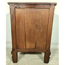 ANTICO COMODINO COMODA epoca 800 legno noce 2 VANI Anta Ribalta OLD NIGHTSTAND