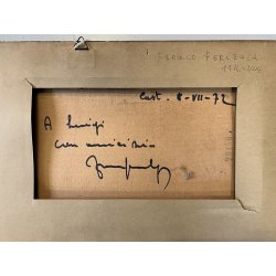 QUADRO DIPINTO OLIO F. Ferlenga ASTRATTO FIGURE DISTESE ARTE CONTEMPORANEA '71