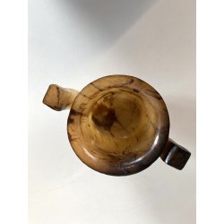 ANTICO VASO ALABASTRO RITUALE CINESE PRESE LATERALI DECORO INCISO DRAGHI 11 cm/h