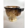 ANTICO VASO ALABASTRO RITUALE CINESE PRESE LATERALI DECORO INCISO DRAGHI 11 cm/h