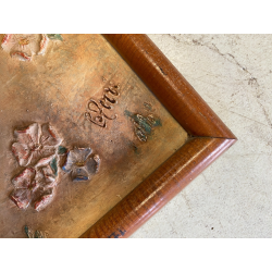 ANTICO BASSORILIEVO PLACCA DECORATIVA GESSO SCENA GENERE DANZA MUSICA ALPI '900