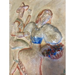 ANTICO BASSORILIEVO PLACCA DECORATIVA GESSO SCENA GENERE DANZA MUSICA ALPI '900