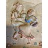 ANTICO BASSORILIEVO PLACCA DECORATIVA GESSO SCENA GENERE DANZA MUSICA ALPI '900